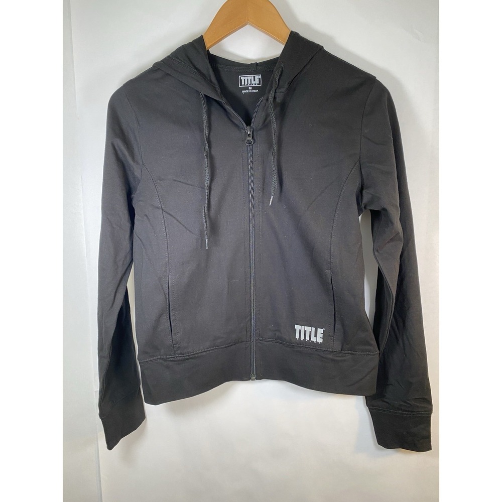 Title Boxing Hoodie Black Full Zip Lightweight Women's Size Medium